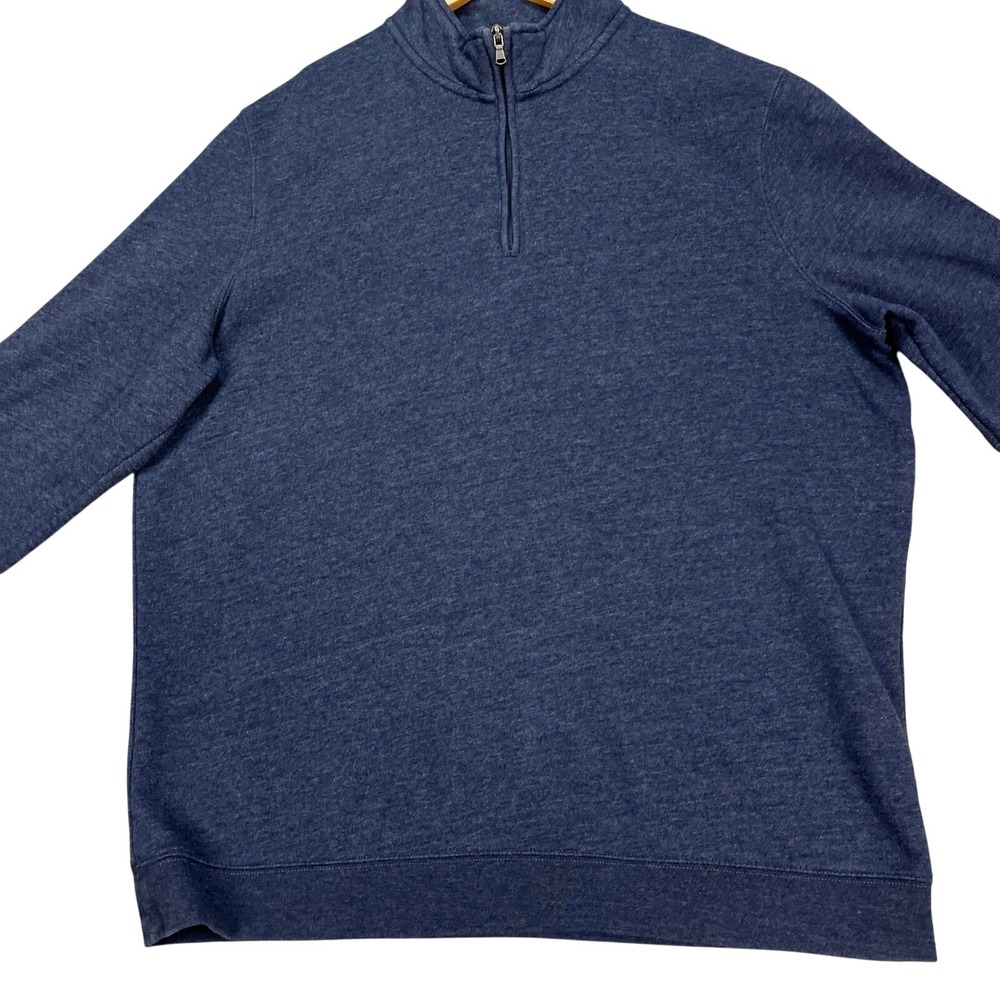 Croft Barrow Pullover Mens XL Navy Blue Heather Long Sleeve Quarter Zip EUC